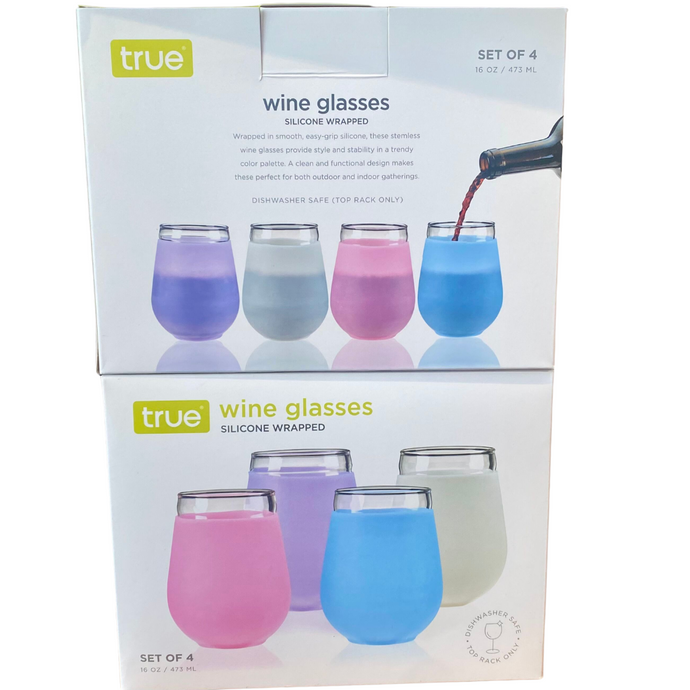 True Brand Silicone Wrapped Wine Glass Set